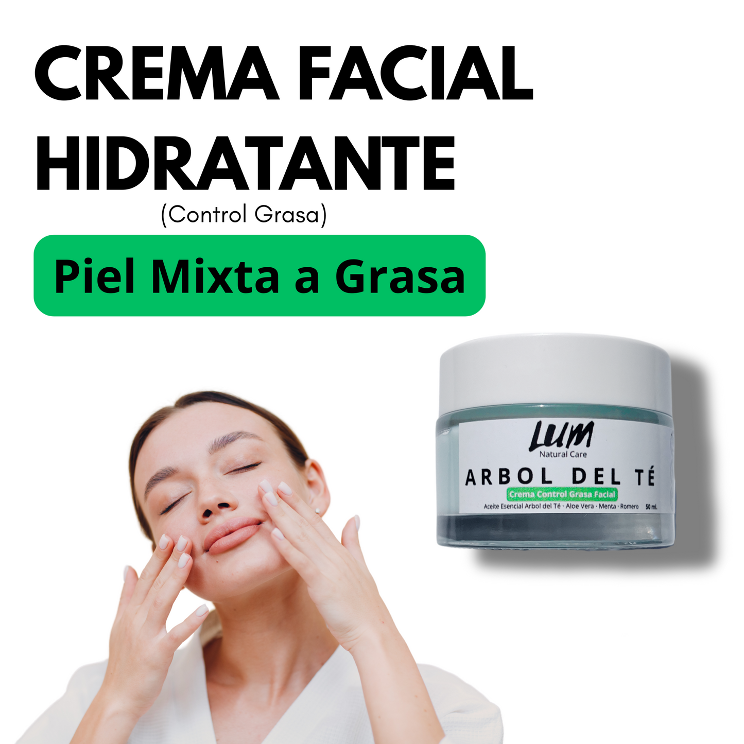 Crema Facial Control Grasa Árbol del Té